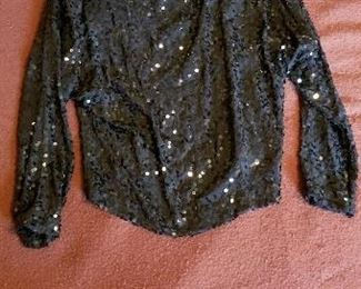 Ellen Tracy Black Sequins Blouse $59