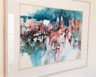 40" x 32" framed, signed Hal Lambert 1995 original watercolor,  $395