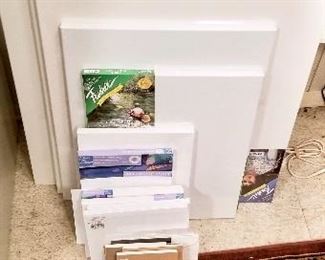 Art Supplies - ONLY SMALLER ONES LEFT FOR SALE! 
 Frederix 100%  pure linen white, stretched  Canvases on Frames. Smaller Canvases don't have frames,  Small $5 ea,  Medium $10 ea  Large $20 ea