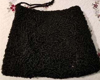 Black Persian Lamb Clutch, $55