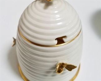 Ceramic & Gold Lenox Honey Jar, $25