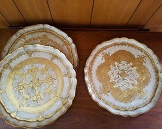 Gold Trimmed Plates, $10 ea