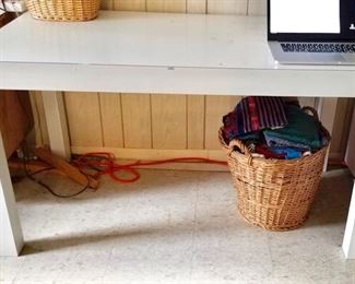 1970’s  White Formica Parson's Table, 54" x 27", $125.                  
