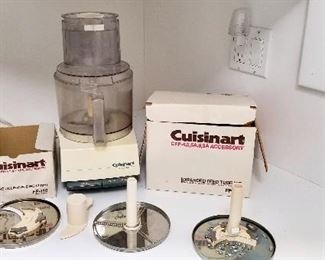 Cuisinart Food Processor w/Blades & Attachments, $95