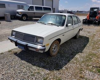 335:	

1982 Chevrolet Chevette
Year: 1982
Make: Chevrolet
Model: Chevette
Vehicle Type: Passenger Car
Mileage: 81908
Plate:
Body Type: 4 Door Sedan
Trim Level: Base
Drive Line: RWD
Engine Type: L4, 1.6L
Fuel Type: Gasoline
Horsepower:
Transmission:
VIN #: 1g1ab68c5ca173357

Features and Notes:
DMV fees: $59 and $70 doc fees
Lein sold.