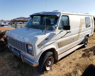 1062	

1980 Ford Econoline 350
VIN: S34GHGB8384
Vehicle being sold on application for duplicate title. Needs to be smogged.
Title not in hand Vehicle has back fees due of $657 Can be sold to dealer or private buyer for demand title and buyer will be responsible for back fees or we can register.
DMV fees $657 and $70 doc fees
Ok to sell.
Smog needed.
Has $657.00 in back fees due.