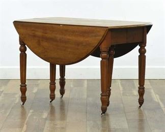 American Colonial Turned Maple Drop Leaf Dining Table