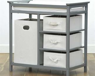 Contemporary Industrial Changing Table W Storage
