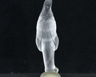 Frosted Glass Religious Figure Of The Virgin Mary 