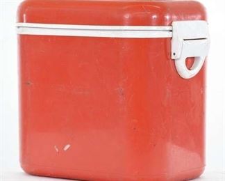 Vintage Red & White Cooler 