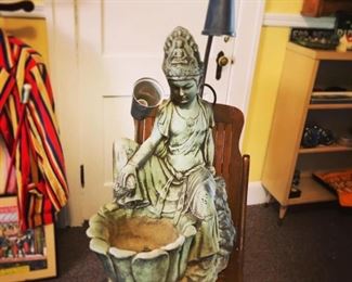 Light and fountain 1969 vintage Buddha Hindu style - $40