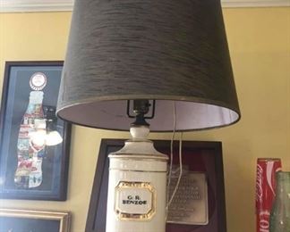 Antique REAL Apothecary jar converted into a working electrical lamp  $10