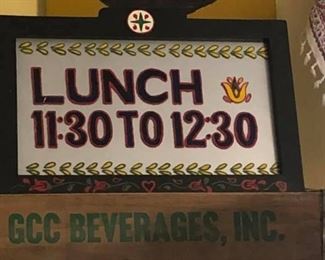Primitive lunch time sign decor $10