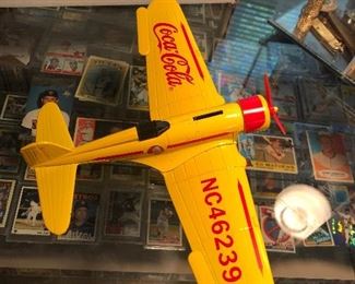 coca cola biplane - yellow -  diecast $5