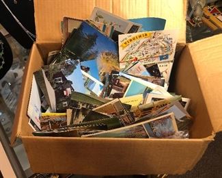 Box of about 400 vintage postcards - travels and more lots of motor lodges and sights 