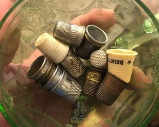 Collection of thimbles some silver $5