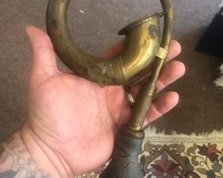 $10 Antique car horn rubber is stiff - brass 