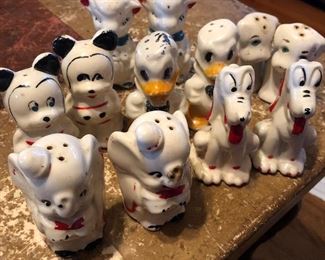 Disney Vintage salt and pepper shakers includes many Disney characters