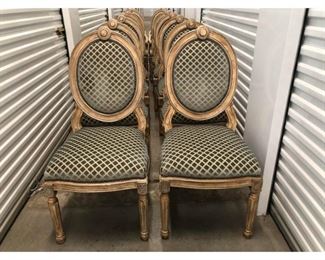 Dessin Fournir Italian Neoclassical Style Oval Back Side Chairs- Set of 14
Price:$5,395
DIMENSIONS
26ʺW × 23ʺD × 47ʺH