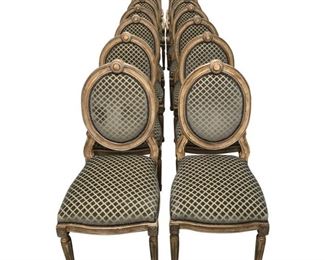 Dessin Fournir Italian Neoclassical Style Oval Back Side Chairs- Set of 14
Price:$5,395
DIMENSIONS
26ʺW × 23ʺD × 47ʺH