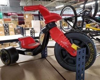 Vintage 16" Amliod Red & Black Peddle Powered Big Wheel Fast Lane Cycle Tricycle $45