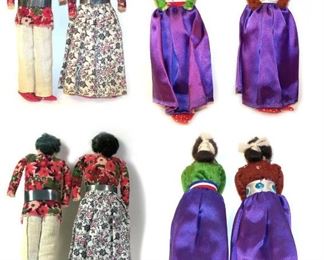 Lot 9. (4) Vintage Navajo Tourist Souvenir Cloth American Indian Dolls $22