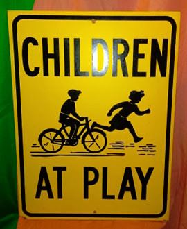 Lot 26. 1940s Children at Play sign $50