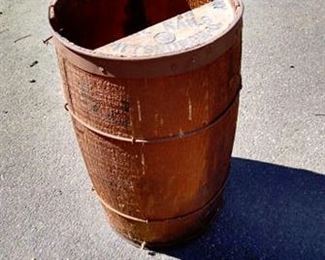 Lot 27. Vintage nail barrel, a little less than half way full of nails $25