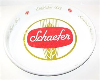 Lot 38. Vintage Schaefer metal beer tray $15