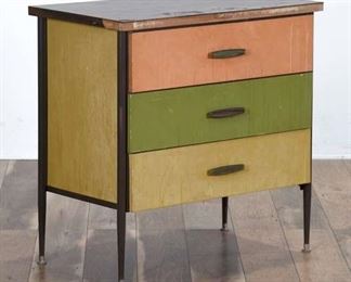 Mid Century Modern Tri-Color Chest Of Drawers