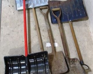 Assorted shovels