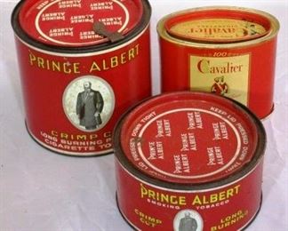 3 Prince Albert & Cavalier tobacco tins