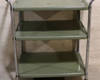 Vintage rolling cart in avocado color