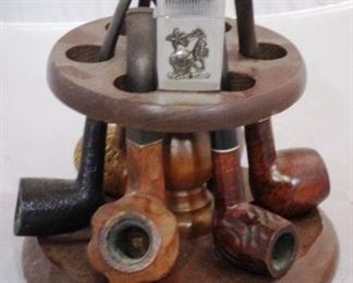 Set of Pipes w/ Pipe stand & Lighter