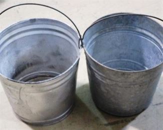 set of 2 galvanized buckets