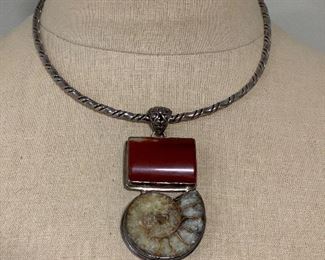Sterling Choker with large pendant $45 #201