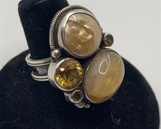 Size 7.5 Sterling Silver Statement Ring $25 #208