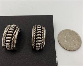 Sterling hoops with posts  and sterling backs $20 #216