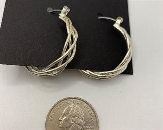 #220 Sterling Hoops with Lever posts $ 15