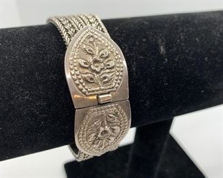 6 3/4  heavy Sterling Bracelet with  front closure $30 #228