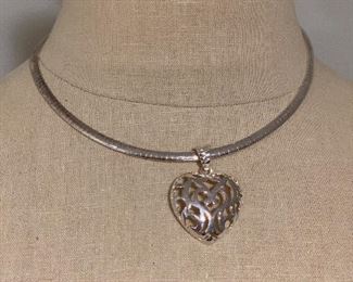  16” Sterling Omega Chain with lobster clasp and open  Sterling  Pendant  $35  #232 