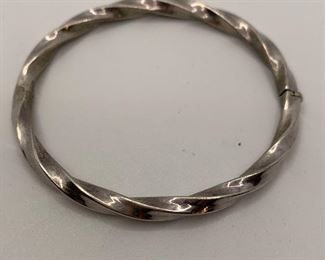 #241 Hinged Sterling Bangle 2.5" diameter  $15