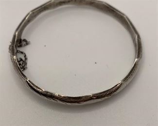 #242 Hinged Sterling Bangle 2.5" diameter  $14