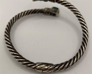 Sterling and18K Hinged Bracelet  by Samuel Benham 2.5" diameter $95 #344