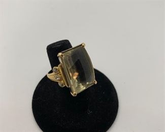 There is no Hallmark on this ring, it tests 18K 11.9g TW. The 6 smack diamonds are real. It has a nice low profile and is comfortable to wear. Size 7.5 $525 #245