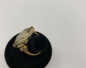 There is no Hallmark on this ring, it tests 18K 11.9g TW. The 6 smack diamonds are real. It has a nice low profile and is comfortable to wear. Size 7.5 $525 #245