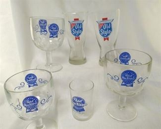 Set of 6 Vintage Beer Glasses