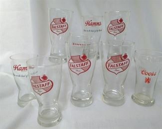 Set of 9 Vintage Beer Glasses