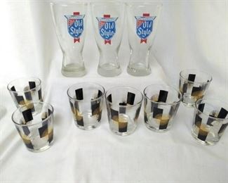 Set of 10 Vintage Drinking Glasses