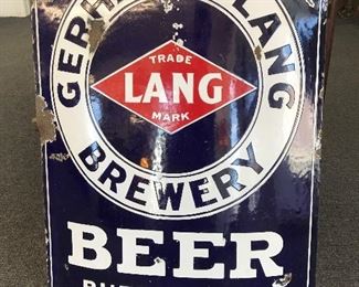 THIS IS SOLD - Gerhard Lang Brewery Advertising Sign Buffalo, NY